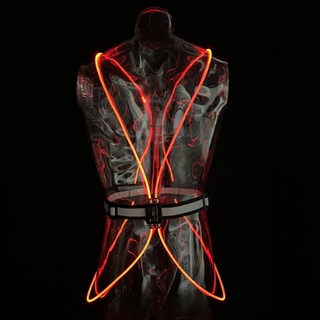 LED vest til løbere og cyklister - Rødt lys