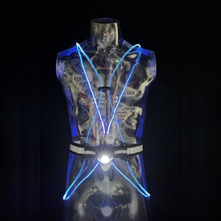 LED vest til løbere og cyklister - Blåt lys