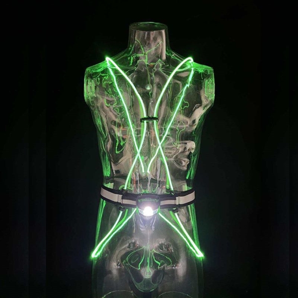 LED vest til løbere og cyklister - Grønt lys