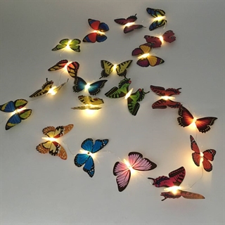 LED lyskæde med sommerfugle - 2 m 20 LED