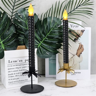 LED snoet kronelys i forskellige farver - 25 cm - sort