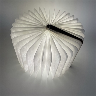 LED-boglampe med varmt hvidt  lys - Genopladelig - Størrelse: L: 21,5 cm, B:17 cm - Omslagsfarve: brun