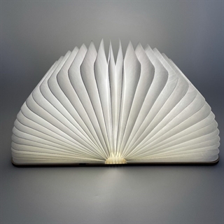 LED-boglampe med varmt hvidt lys - Genopladelig - Størrelse: L: 16.5 cm  B:12.5 cm - Omslagsfarve: brun