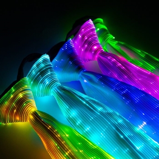 LED lysende slips med farveskift og lyseffekter – fiberoptisk fest slips