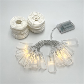 LED lyskæde med 20 hvide lanterner - Varmt hvidt lys