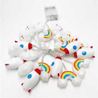 LED-lyskæde med raketter, skyer og regnbuer - 3 m 20 lys