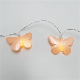 LED-lyskæde med lyserøde sommerfugle – 1,6 m 10 LED