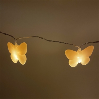 LED-lyskæde med lyserøde sommerfugle – 1,6 m 10 LED