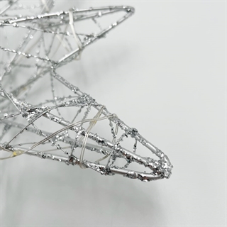 Glitter LED nordstjerne til juletræ – sølv