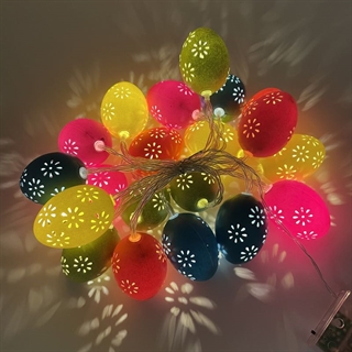 LED lyskæde med påskeæg - 3 m 20 lys