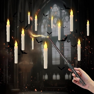 LED stearinlys - LED Taper Candles med tryllestav fjernbetjening - 12 stk.