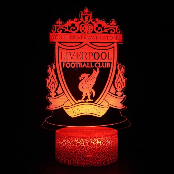 Liverpool FC 3D Natlampe med Farveskift.