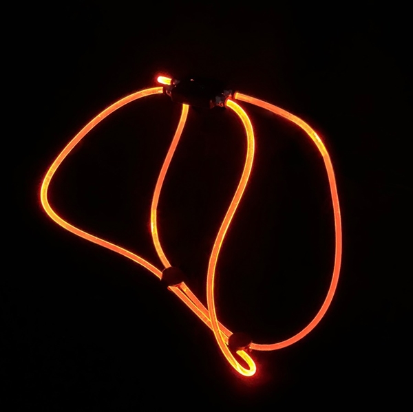 Løbevest med lys til løbere og cyklister - orange lys