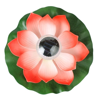Lotus solcellelampe til havedam – rød