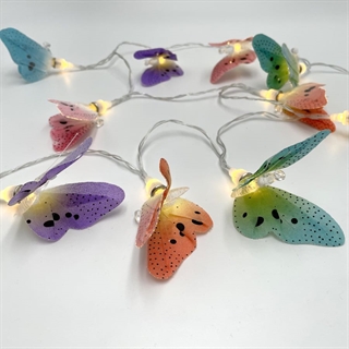 Lyskæde med LED sommerfugle - varmt hvidt lysLyskæde med LED sommerfugle - varmt hvidt lys