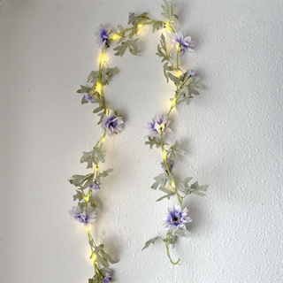 LED lyskæde med blomster og blade