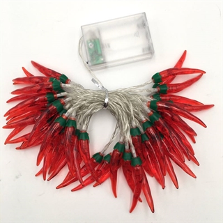 Lyskæde med chilier