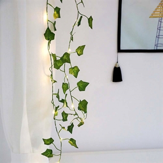 LED lyskæde med grønne blade