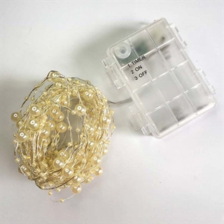 LED lyskæde med perler - Varmt hvidt lys - 5 m