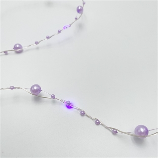 LED-lyskæde med lilla perler og lilla lys – 2 m eller 3 m