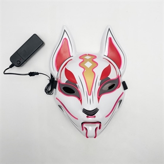 LED maske med rævemotiv og lyserødt lys