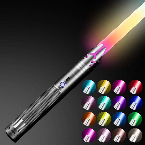 Lyssværd med farverige lys- og lydeffekter - Genopladeligt - Grå håndtag - 20 lyseffekter