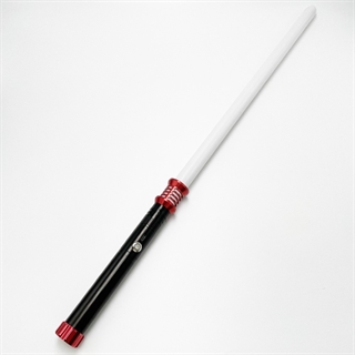 Lyssværd med farverige lys- og lydeffekter - Genopladeligt - Sort & rød håndtag - 14 lysfarver