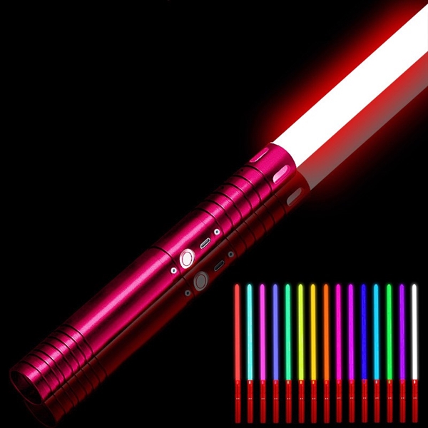 Star Wars lasersværd med 20 lysfarver og lydeffekter – Genopladeligt – 1 stk. med rødt håndtag