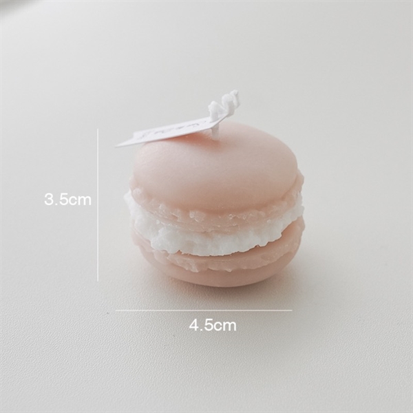 Macaron fyrfadslys med duft -  Lyserød