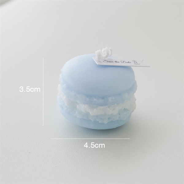 Macaron fyrfadslys med duft  - Blå