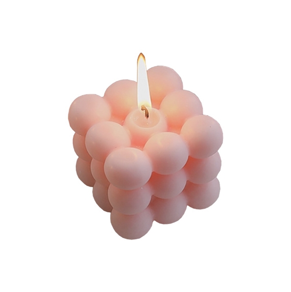 Magisk terning fyrfadslys med duft - Lyserød