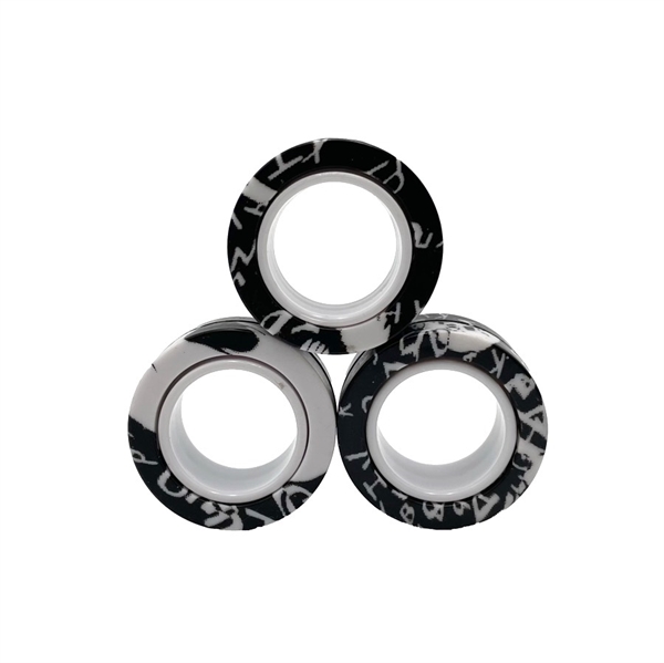 Magnetisk fidget spinner - 3 stk per sæt - Sort og hvid