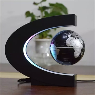 Magnetisk svævende globus med multifarvet lys - Sort