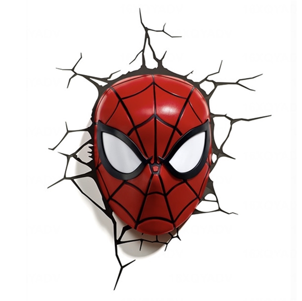 Marvel Spiderman 3D LED væglampe med revneeffekt og timer