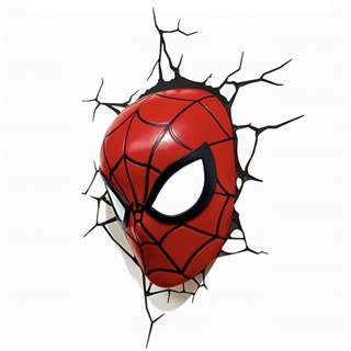 Marvel Spiderman 3D LED væglampe med revneeffekt og timer