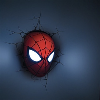 Marvel Spiderman 3D LED væglampe med revneeffekt og timer