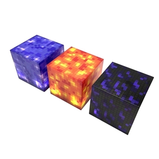 Minecraft Block lampe -  Amethyst, Magma, Obsidian
