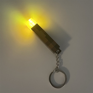 Minecraft mini torch lampe med nøglering