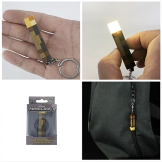 Minecraft mini torch lampe med nøglering