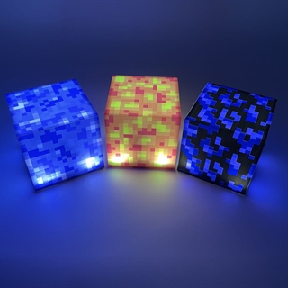 Minecraft Block lampe -  Amethyst, Magma, Obsidian