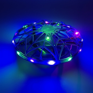 Mini UFO-drone flyvende legetøj – blå med LED-lysbånd