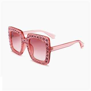 Mode rhinsten solbriller - lyserød