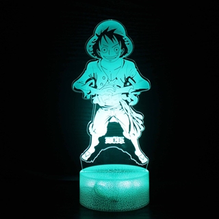 Monkey D. Luffy 3D lampe med 16 lysfarver - dæmpbar