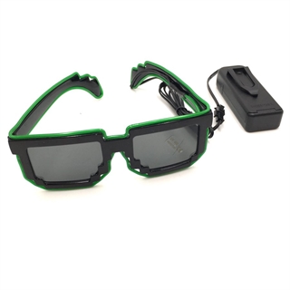 Mosaik brille med lys - Grønt lys