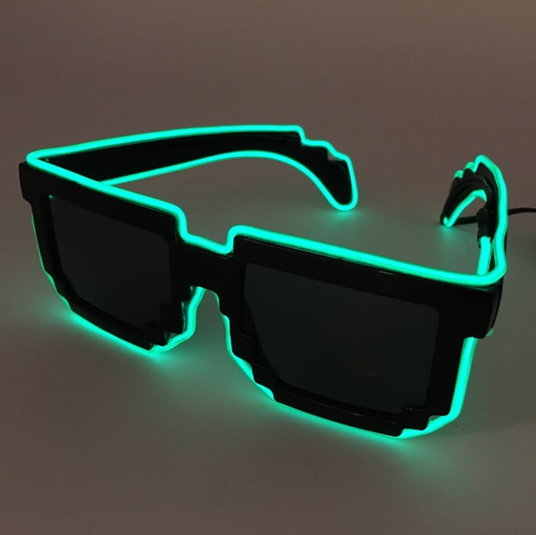 Mosaik brille med lys - Grønt lys