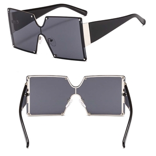Oversize firkantet solbrille - Sort