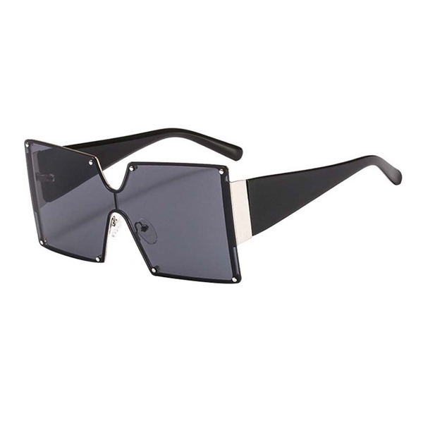 Oversize firkantet solbrille - Sort