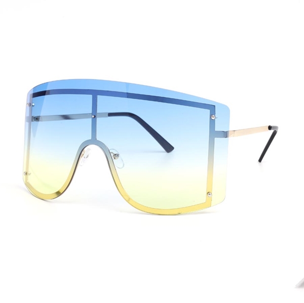 Oversize modesolbrille-blå og gul