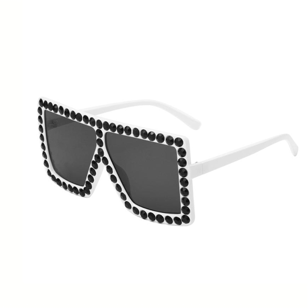 Mode oversize solbrille med diamant