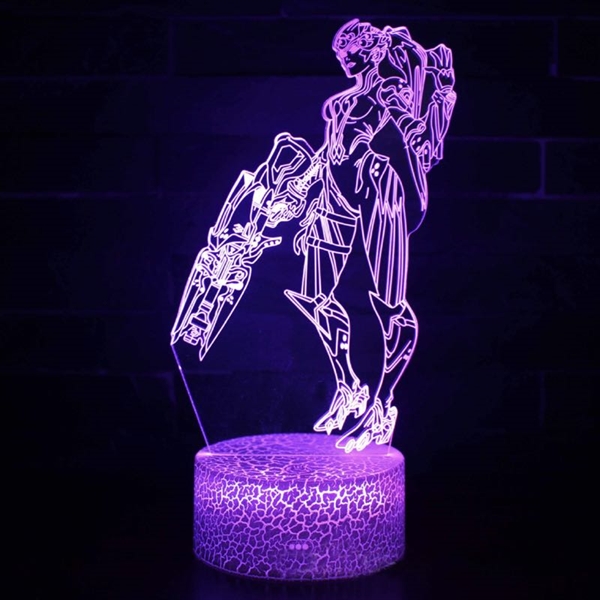 Overwatch Widowmaker 3D lampe med fjernbetjening - dæmpbar